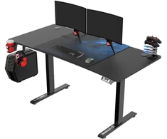 Reguliuojamo aukščio žaidimų stalas Ultradesk LEVEL V2, 140 x 68 cm, Juodos/mėlynos spalvos