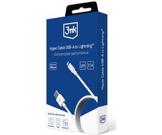 3MK Hyper Cable USB-A į Lightning 1.2m 5V/2.1A 12W baltos spalvos