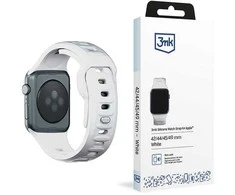 3MK silikoninis laikrodžio dirželis balta/whitedla Apple Watch 42/44/45/49mm