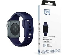 3mk silikoninė apyrankė Apple Watch 42 / 44 / 45 / 49 mm - mėlynos spalvos