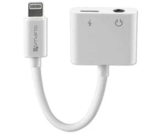 4smarts Adapteris Lightning į Lightning + 3.5mm AUX baltos spalvos 468673