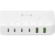 4smarts įkrovimo stotelė 7in1 100W su belaidžio įkrovimo galimybe baltos spalvos 540570