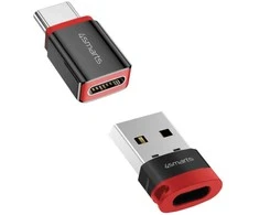 Adapteris 4smarts Data Blocker USB-C to USB-A/USB-C juodas 2vnt