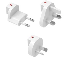 Adapteris kelioninis 4smarts Worldplug do GaN Flex, Hybrid Charger 6in1, FlatPlug Slim (UK, EU, AU) 3 vnt balta