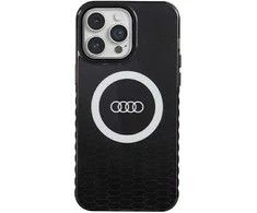 Audi IML Big Logo MagSafe Dėklas Apple iPhone 14 Pro Max 6.7″ juodos spalvos hardcase AU-IMLMIP14PM-Q5/D2-BK