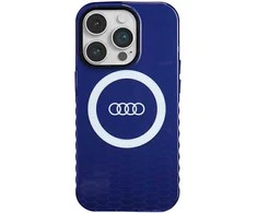Audi IML Big Logo MagSafe Dėklas Apple iPhone 14 Pro 6.1″ mėlynos spalvos hardcase AU-IMLMIP14P-Q5/D2-BE