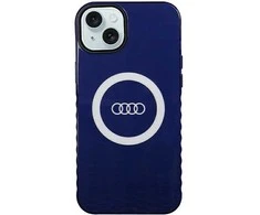 Dėklas Apple iPhone 15 Plus / 14 Plus Audi IML Big Logo MagSafe (AU-IMLMIP15M-Q5/D2-BE) mėlynos spalvos