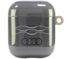Apple AirPods 1 / 2 Audi IML Geometric Pattern Cover (AU-IMLAP-A6/D3-GY) dėklas ausinėms pilkos spalvos