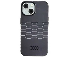 Audi IML MagSafe Dėklas Apple iPhone 15 / 14 / 13 6.1″ juodos spalvos hardcase AU-IMLMIP15-A6/D3-BK