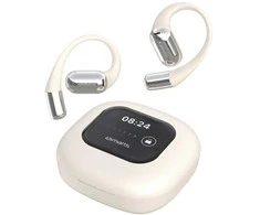 4smarts atviros „Bluetooth“ ausinės su „SkyBuds“ dirbtinio intelekto ekranu, smėlio spalvos
