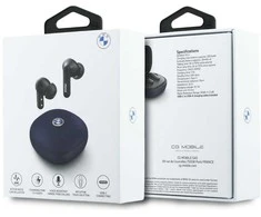 Ausinės Belaidės earphone ENC BMW TWS Leather Metal Logo BMW001138 dark mėlynas