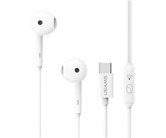 USAMS EP-50 USB-C stereo ausinės, 1,2 m, baltos