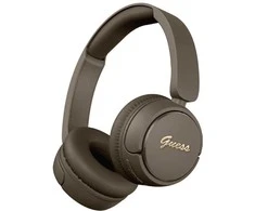 Guess Script Metal Logo belaidės ausinės rudos spalvos