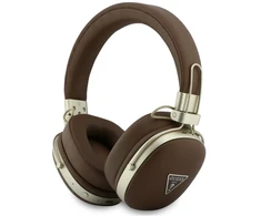 Ausinės Guess Bluetooth ENC Metal Grained Triangle Logo rudos spalvos