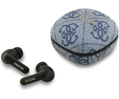Guess PU 4G Metal Logo ENC TWS belaidės ausinės mėlynos spalvos