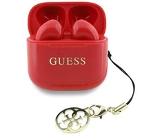 Guess Classic Logo Charm TWS belaidės ausinės raudonos spalvos