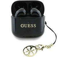Ausinės TWS Guess Glossy Effect Printed Classic Logo & Charm juodos spalvos