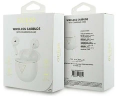 Belaidės ausinės Guess TWS GUTWSA15HETH (Small Round Script Print) baltas