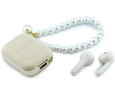 Ausinės Belaidės earphone GUESS TWS Pearl Strap GUE005326 beige