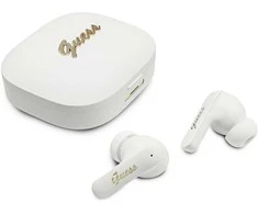 Ausinės Belaidės earphone GUESS TWS Script Metal Logo GUE005415 baltas