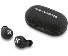 Ausinės TWS Karl Lagerfeld Saffiano Logo ENC juoda