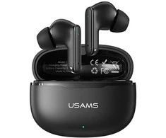 USAMS E05 TWS ausinės Bluetooth 6.0 belaidės juodos spalvos