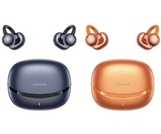 TWS USAMS R03 Echo Clip-on Bluetooth 6.0 belaidės oranžinės ausinės