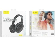 AWEI ausinės su lankeliu ant galvos Bluetooth AT78 ANC juoda/juodas