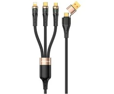 AWEI CL-228 usb-c/lightning/mico 3in2 cable juodos spalvos
