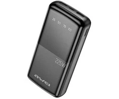 Išorinė baterija Power Bank Awei P13K PD20W/QC22.5W 20000mAh juoda
