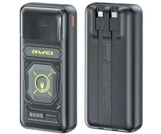 AWEI PowerBank P99K 20000mAh 22.5W juodos spalvos