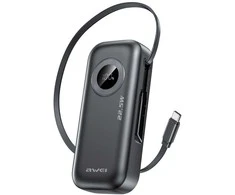 AWEI PowerBank PA-9 10000mAh 22.5W juodos spalvos