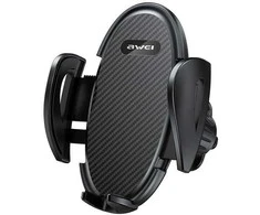 Automobilinis telefono laikiklis for AWEI oro grotelėms (X38) juodos spalvos