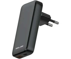 Beline laidinis įkroviklis 1x USB-C + 1x USB 65W juodos spalvos (only head) PD 3.0 + QC 3.0 BLN2CW65