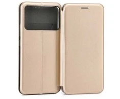 Beline Book Magnetic Poco F6 Pro dėklas telefonui aukso spalvos