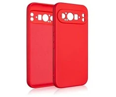 Beline silikoninis Google Pixel 9 Pro dėklas telefonui raudonos spalvos