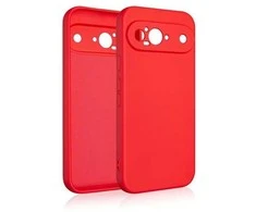 Beline silikoninis Google Pixel 9 dėklas telefonui raudonos spalvos