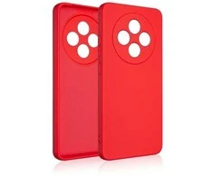 Beline silikoninis Oppo Reno 12F 5G dėklas telefonui raudonos spalvos