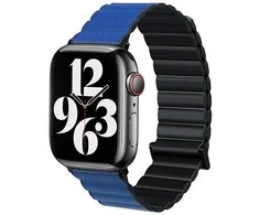 Beline apyrankė Apple Watch Magnetic Pro 42/44/45/49mm juodos ir mėlynos spalvos box