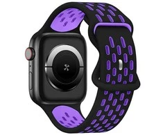 Beline apyrankė Apple Watch New Sport silikoninė 38/40/41mm juodos ir violetinės spalvos box