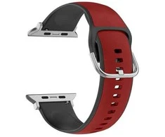 Beline apyrankė Apple Watch Silico Leather 42/44/45/49mm raudonos ir juodos spalvos box