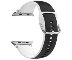 Beline apyrankė Apple Watch Silico Leather 42/44/45/49mm juodos ir baltos spalvos box
