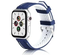 Beline apyrankė Apple Watch Solid silikoninė 38/40/41mm mėlynos ir baltos spalvos