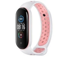 Beline apyrankė Design Mi Band 7/6/5 baltos ir rožinės spalvos