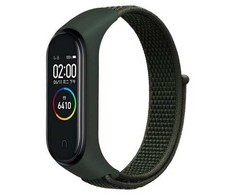 Beline apyrankė Mi Band 7/6/5/4/3 NylonLoop žalios spalvos