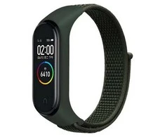 Beline apyrankė Mi Band 7/6/5/4/3 NylonLoop žalios spalvos