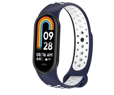 Beline apyrankė Mi Band 9/8 design mėlynos ir baltos spalvos