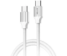 Beline kabelis 65W USB-C/USB-C 1m baltos spalvos BLNCWC03