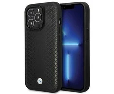 Dėklas BMW BMHCP14L22RFGK Apple iPhone 14 Pro 6.1″ juodos spalvos Leather Diamond Pattern