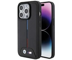 BMW BMHCP15L22PVTK Apple iPhone 15 Pro 6.1" dėklas telefonui juodos spalvos Quilted Tricolor